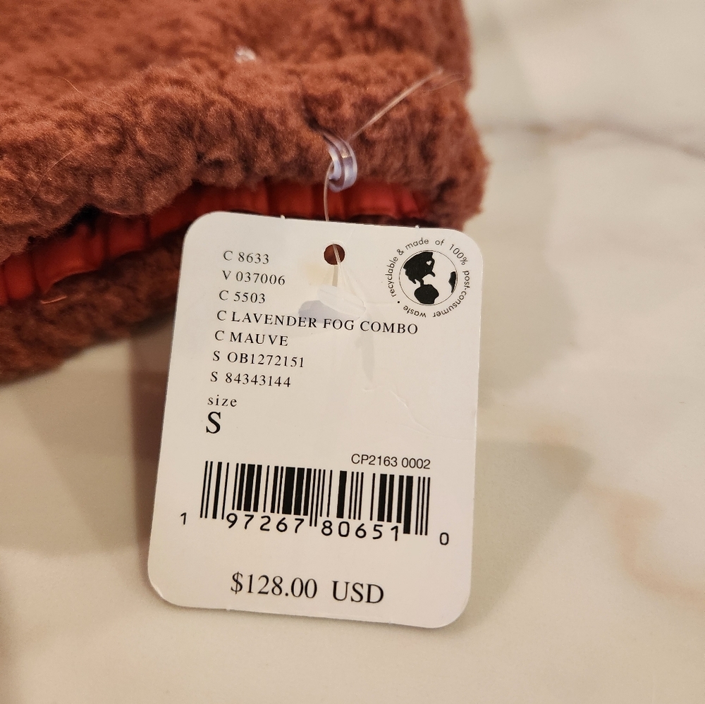 NWT Free People Hit the Slopes fleece 1/4 zip pullover jacket lavender fog combo - Picture 7 of 12